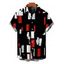 Men's Vintage Shirt Colorblock Geometric Print Button Up Shirt - Rouge Vineux 5XL