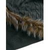 Gothic Women Outfit Cable Knit Faux Fur Open Front Cinched Back Coat and Grommet Buckle Lace Up Leggings Set - Vert Armée S | US 4