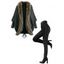 Gothic Women Outfit Cable Knit Faux Fur Open Front Cinched Back Coat and Grommet Buckle Lace Up Leggings Set - café lumière S | US 4
