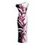 Vacation Vintage Dress Contract Color Tropical Plant Print Skew Neck Bodycon Maxi Dress - Noir XXL | US 14