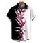 Men's Vacation Vintage Shirt Contract Color Tropical Plant Print Button Up Shirt - Noir 5XL