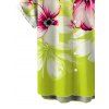 Men's Vacation Shirt Watercolor Flower Print Button Up Shirt - Vert Jaune 5XL
