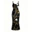 Gothic Dress Tarot Card Skull Print Spaghetti Strap Bodycon Maxi Dress - Noir L | US 8-10
