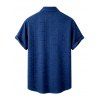 Casual Couple Outfit Geometric Textured Solid Color Ruched Skew Neck Bodycon Maxi Dress and Shirt Set - Bleu profond S | US 4