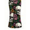 Gothic Couple Outfit Skulls Sunflower Roser Floral Print Spaghetti Strap Bodycon Dress and Shirt Set - Noir S | US 4