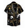 Gothic Couple Outfit Tarot Card Skull Print Spaghetti Strap Bodycon Maxi Dress and Shirt Set - Noir S | US 4