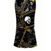 Gothic Couple Outfit Tarot Card Skull Print Spaghetti Strap Bodycon Maxi Dress and Shirt Set - Noir S | US 4