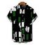 Men's Vintage Shirt Colorblock Geometric Print Button Up Shirt - Rouge Vineux 5XL
