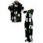 Vintage Couple Outfit Colorblock Geometric Print Skew Neck Mermaid Bodycon Maxi Dress and Shirt Set - Rouge Vineux S | US 4