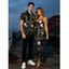 Gothic Couple Outfit Tarot Card Skull Print Spaghetti Strap Bodycon Maxi Dress and Shirt Set - Noir S | US 4