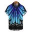 Men's Vacation Shirt Vintage Ombre Butterfly Wing Print Button Up Shirt - Bleu profond 5XL
