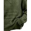 Casual Sweater Solid Color Hollow Out V Neck Drop Shoulder Knitted Top - PLANT GREEN XXL | US 14