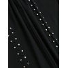 Casual Women Outfit Solid Color Hollow Out V Neck Drop Shoulder Sweater and Rivet High Waist Slit Flare Pants Set - Vert Armée S | US 4