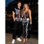 Gothic Couple Outfit Skeleton Skulls Rose Floral Print Spaghetti Strap Bodycon Dress and Shirt Set - Noir S | US 4