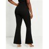 Casual Pants Rivet Solid Color High Waist Slit Flare Pants - Noir L | US 8-10