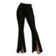 Casual Pants Rivet Solid Color High Waist Slit Flare Pants - Noir XL | US 12