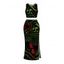 Gothic Women Outfit Bloody Butterfly Colorblock Swirl Print Cropped Tank Top and Bodycon Slit Skirt Set - Vert profond XL | US 12
