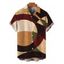 Men's Vintage Shirt Colorblock Abstract Geometric Print Button Up Shirt - marron foncé 5XL