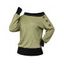 Casual Sweatshirt Colorblock Mock Button Ribbed Off the Shoulder Sweatshirt - Olive Verte XL | US 12