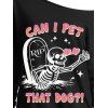 Halloween Funny Sweatshirt Tomb Skulls Heart Letter Print Skew Neck Pullover Sweatshirt - Noir XL | US 12