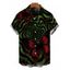 Men's Gothic Shirt Bloody Butterfly Colorblock Swirl Print Button Up Shirt - Vert profond S