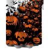 Men's Halloween Gothic Shirt Pumpkin Bats Print Button Up Shirt - Orange M