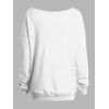 Halloween Funny Sweatshirt Ghost Cute Dots Bat Print Skew Neck Pullover Sweatshirt - Blanc XL | US 12