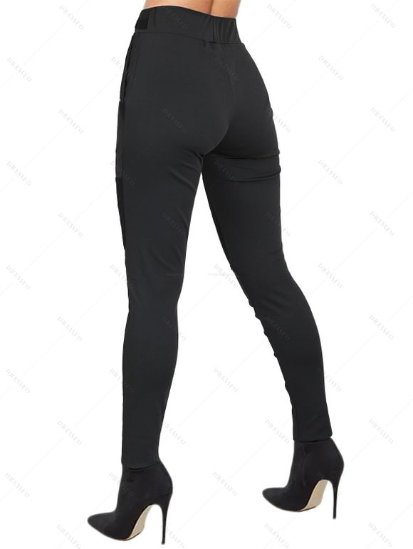 Casual Outfit Solid Color Textured Skew Neck Top and Grommet Leggings Set - Vert Armée S | US 4