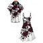 Gothic Couple Outfit Skulls Rose Floral Print Spaghetti Strap Mini Dress and Shirt Set - Blanc S | US 4