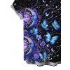 Vacation Couple Outfit Celestial Sun Moon Floral Butterfly Print Spaghetti Strap Mini Dress and Shirt Set - Noir S | US 4