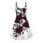Gothic Dress Skulls Rose Floral Print Spaghetti Strap Mini Dress - Blanc L | US 8-10