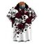 Men's Gothic Shirt Skulls Rose Floral Print Button Up Shirt - Blanc XL