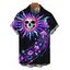 Men's Vacation Shirt Psychedelic Cosmic Sun‑Skull Starry Sky Print Button Up Shirt - Noir S