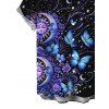 Men's Vacation Shirt Celestial Sun Moon Floral Butterfly Print Button Up Shirt - Noir M