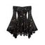 Gothic Dress Vintage Mystical Celestial Moon Star Print Ruched Off the Shoulder Bell Sleeve Mini Dress - Noir M | US 6
