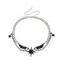 Gothic Antique Double Chain Necklace with Winged Star Charm - Argent 