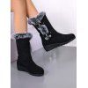 Faux Fur-Trimmed and Sawtooth Sole Chic Winter Boots - Noir EU 38