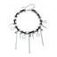 Punk Gothic Black Faux Leather Choker with Silver Spike & Star Charms Necklace - Argent 