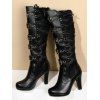 Gothic Lace & Strap Platform Buckle Boots - Noir EU 35