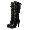 Gothic Lace & Strap Platform Buckle Boots - Noir EU 35