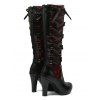 Gothic Lace & Strap Platform Buckle Boots - Rouge EU 43