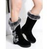 Faux Fur Trimmed Burgundy Suede Mid-Calf Boots - Noir EU 34