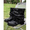Comfy Vintage Buckled Slouch Streetwear Adjustable Boots - Noir EU 38