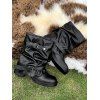Comfy Vintage Buckled Slouch Streetwear Adjustable Boots - Noir EU 38