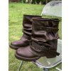 Comfy Vintage Buckled Slouch Streetwear Adjustable Boots - marron foncé EU 36