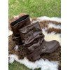 Comfy Vintage Buckled Slouch Streetwear Adjustable Boots - marron foncé EU 36