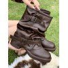 Comfy Vintage Buckled Slouch Streetwear Adjustable Boots - marron foncé EU 36