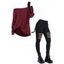 Women Gothic Outfit Textured Skew Neck Top and Grommet Hollow Out Pants Set - Rouge foncé S | US 4