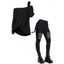 Women Gothic Outfit Textured Skew Neck Top and Grommet Hollow Out Pants Set - Rouge foncé S | US 4