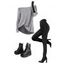 Women Outfit Textured Skew Neck Top Grommet Leggings and Buckle Boots Set - Vert Armée S | US 4